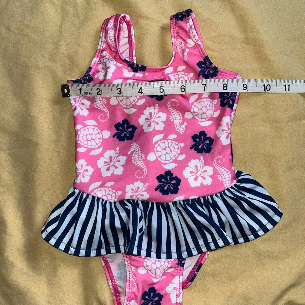 Flap Happy Kids UV 50 NWT Pink Ruffle One Piece Swimsuit Size 12M